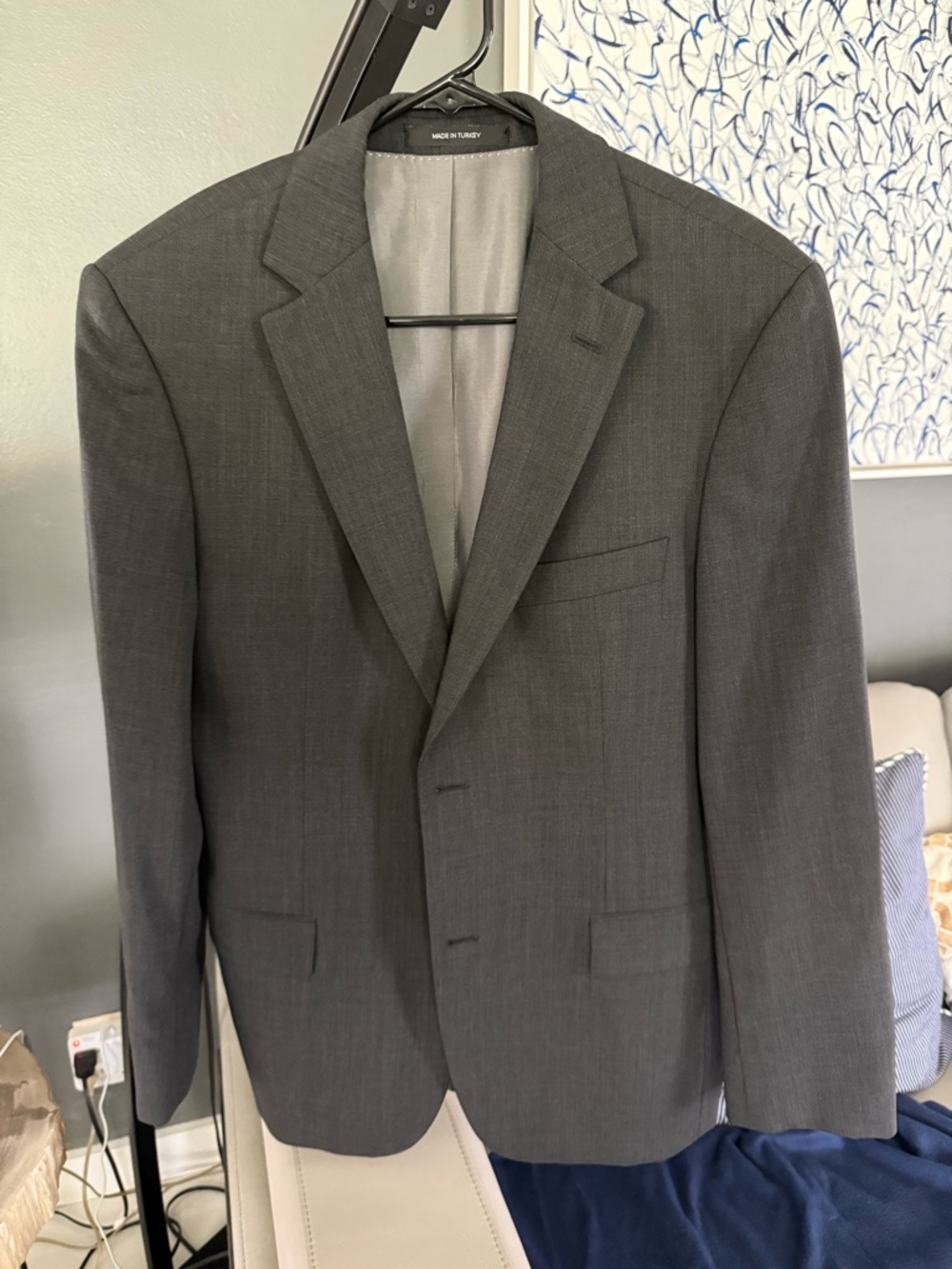 Hugo Boss Charcoal Gray Two-Button Suit Jacket